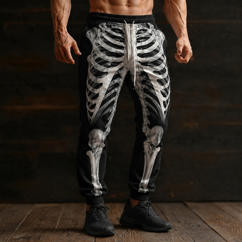 Men's Halloween 3d Skeleton Costumes Sweatpants