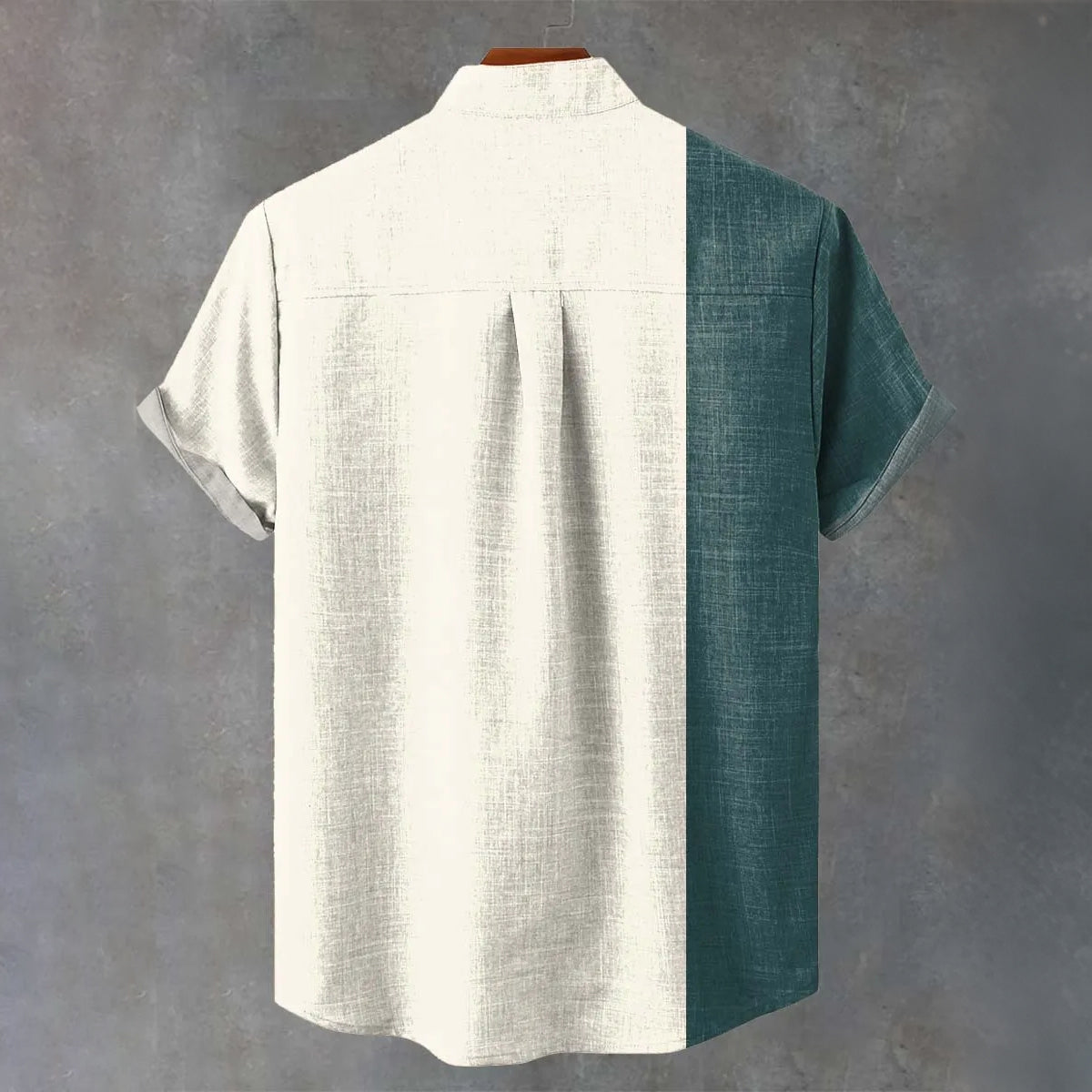 Men's Cat Looking Print Linen Blend Casual Shirt