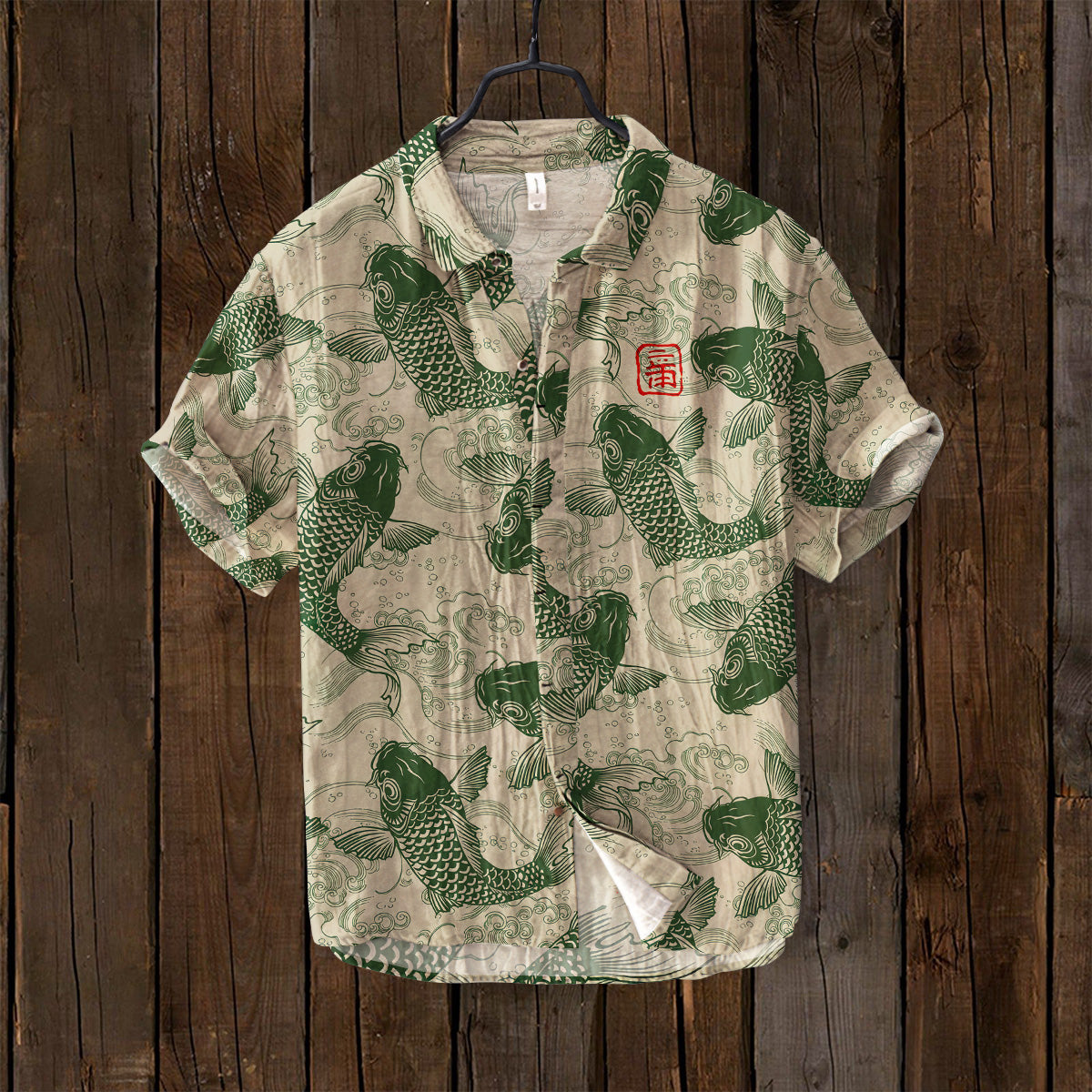 Vintage Fish Japanese Art Linen Blend Comfy Shirt