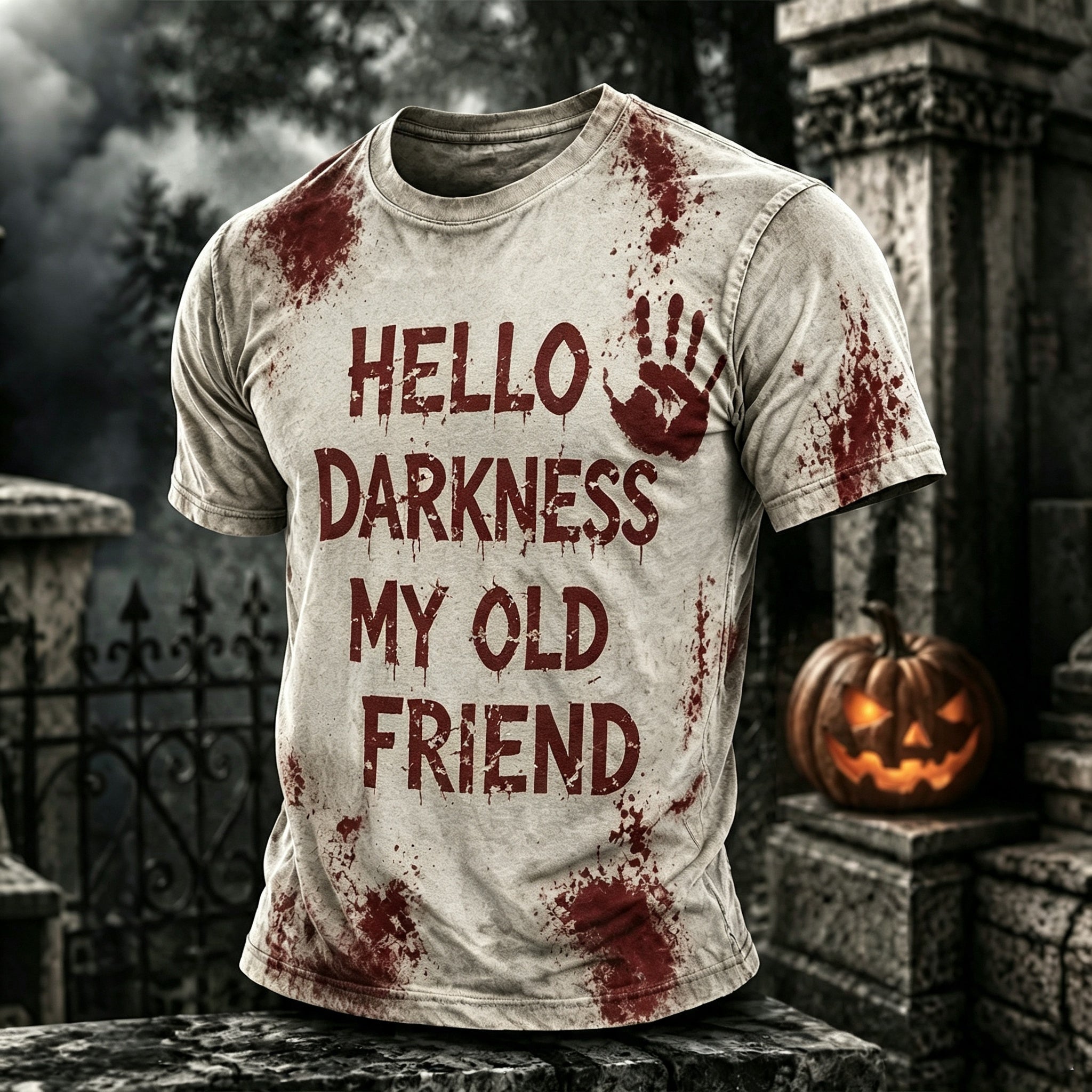 Men's Hello Darkness My Old Friend Halloween T-shirt