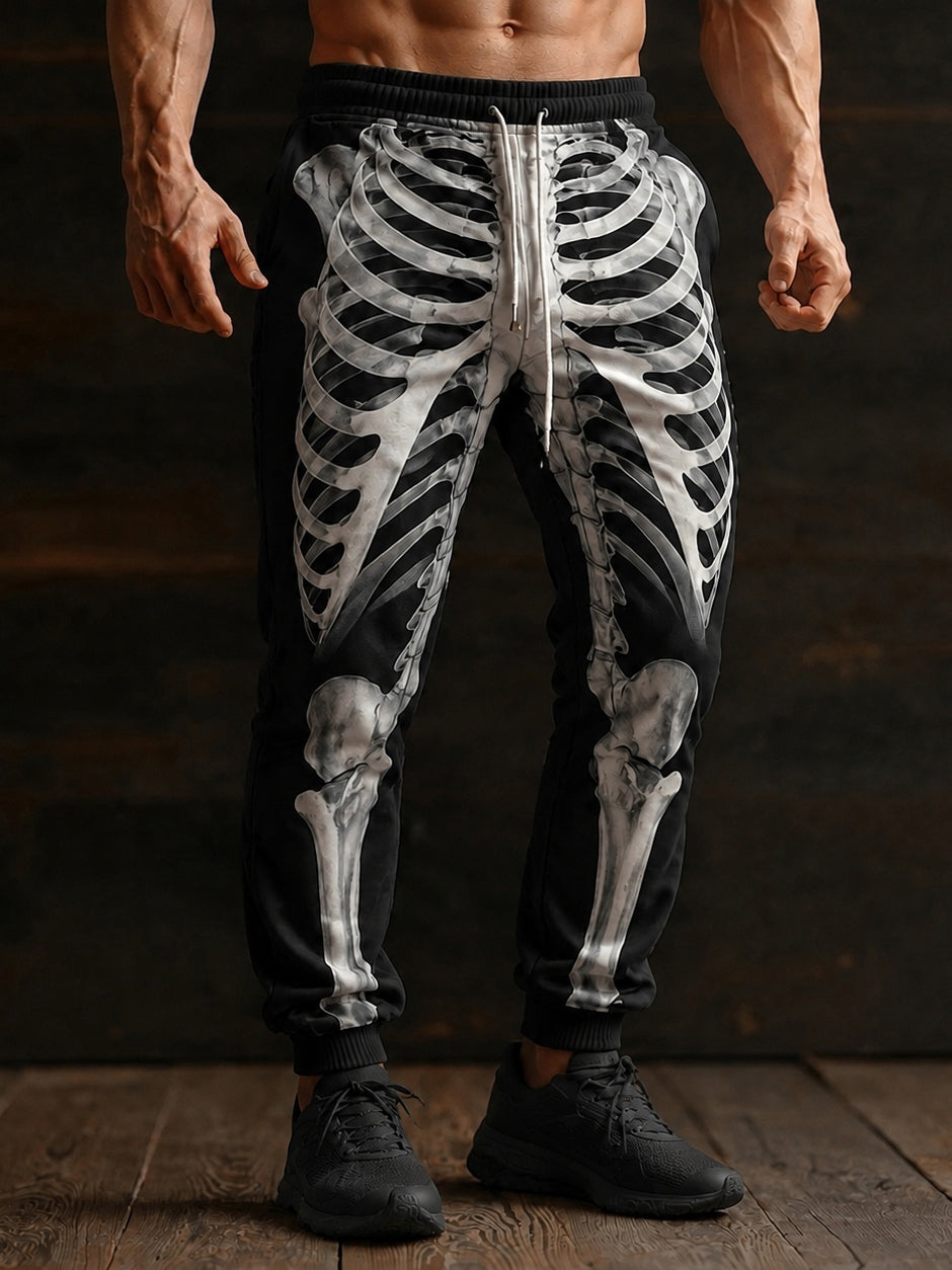 Men's Halloween 3d Skeleton Costumes Sweatpants