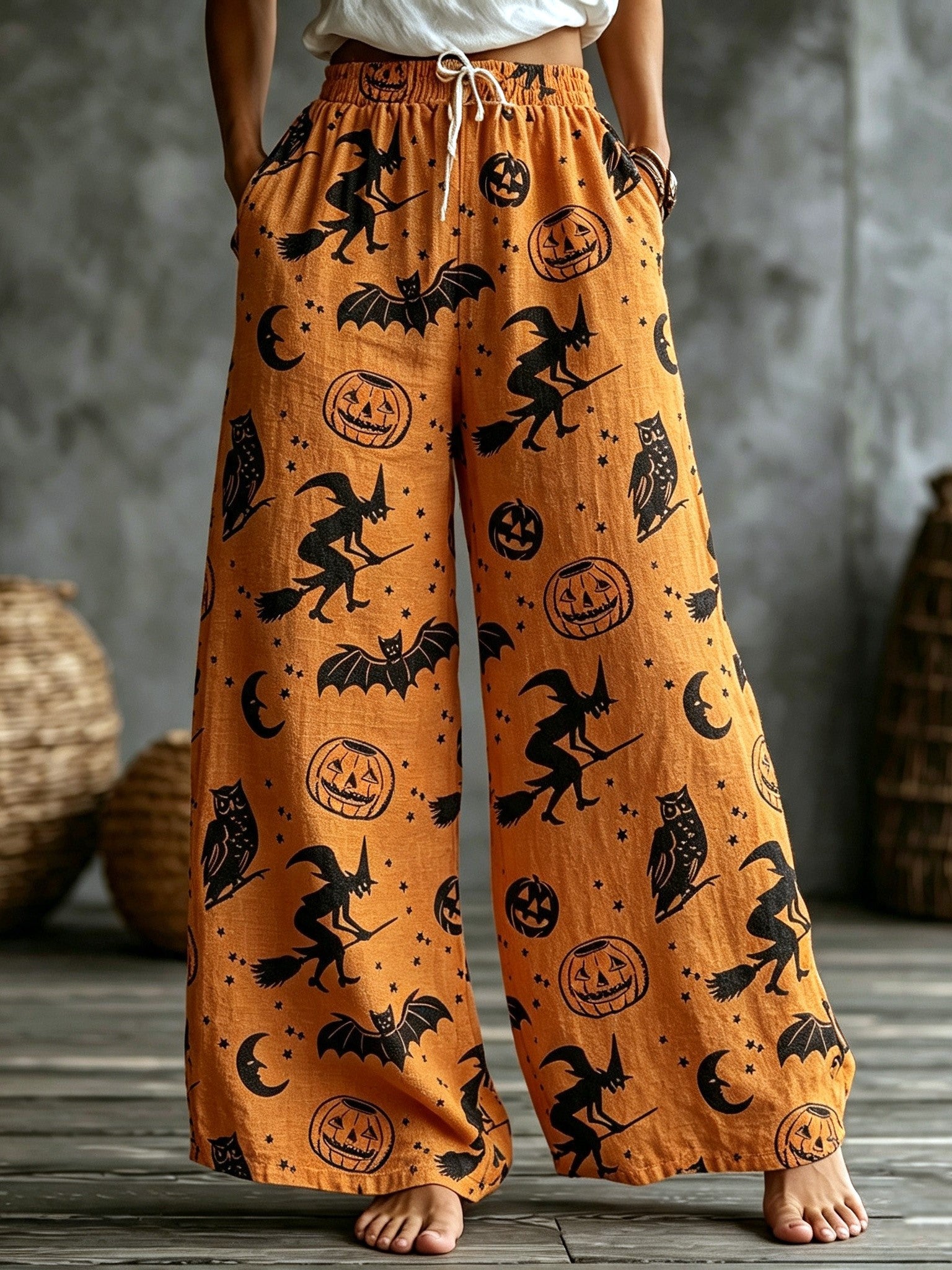 Women's Bohemian Halloween Print Casual Pants