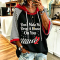 Women's Retro Halloween Striped Print Casual Hoodie