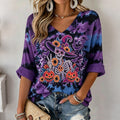 Women's Retro Halloween Ghost Pattern Casual T-shirt