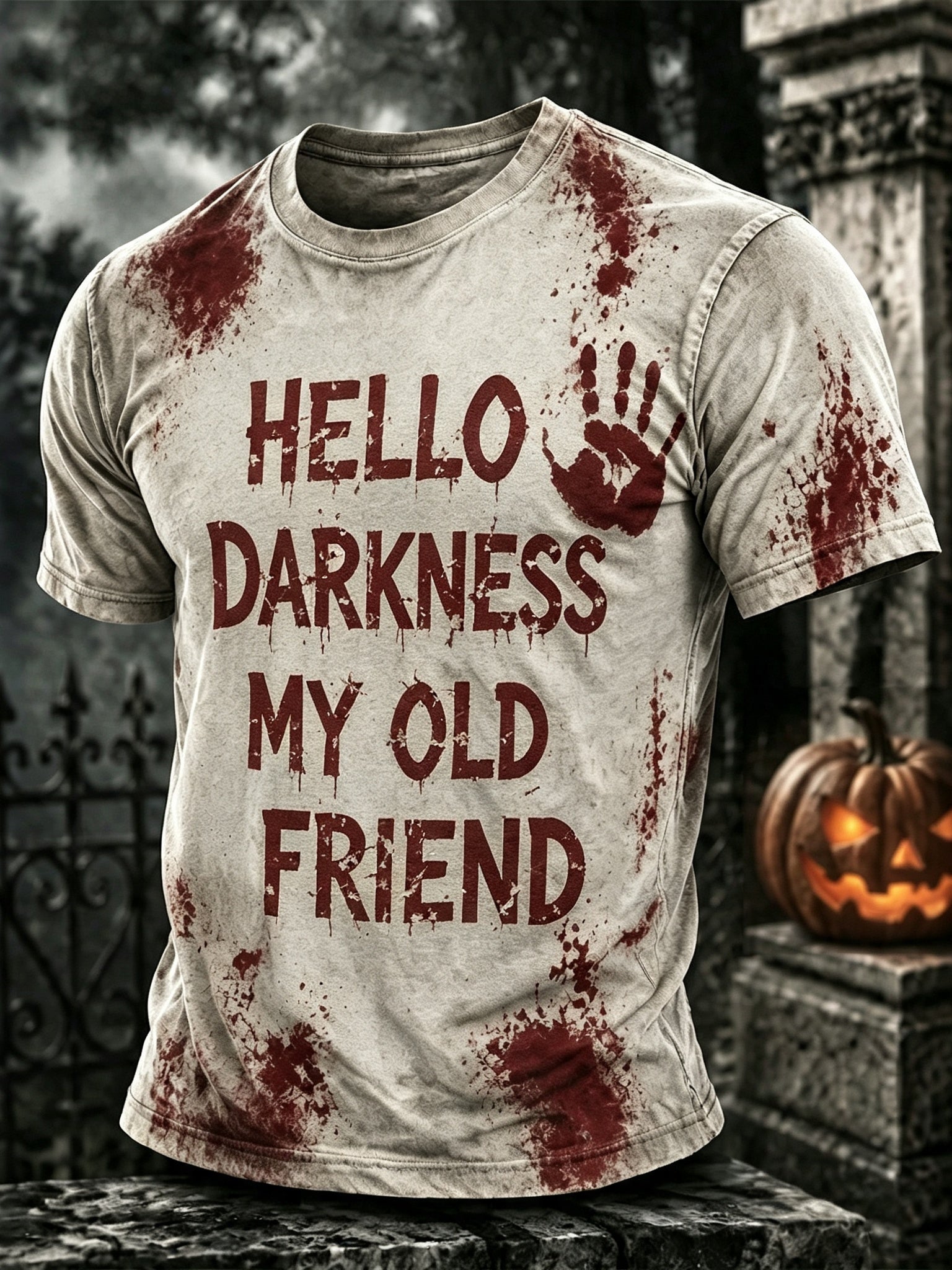 Men's Hello Darkness My Old Friend Halloween T-shirt