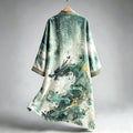 Men's Japanese Calligraphy And Dragon Print Long Kimono