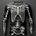 Halloween Men's Skull Graphic Skeleton 3d Print Long Sleeve T-shirt